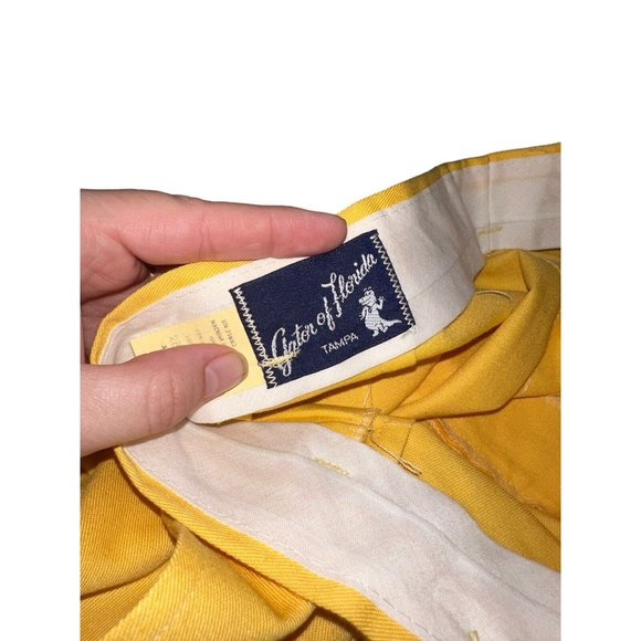 Vintage Gator Of Florida Womens Pleated Front Shorts Sz 14 Yellow - Picture 3 of 7